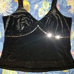 Blk velvet tank